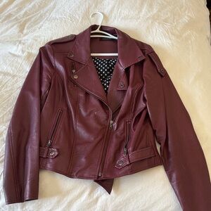 MINKPINK Burgundy Leather Jacket